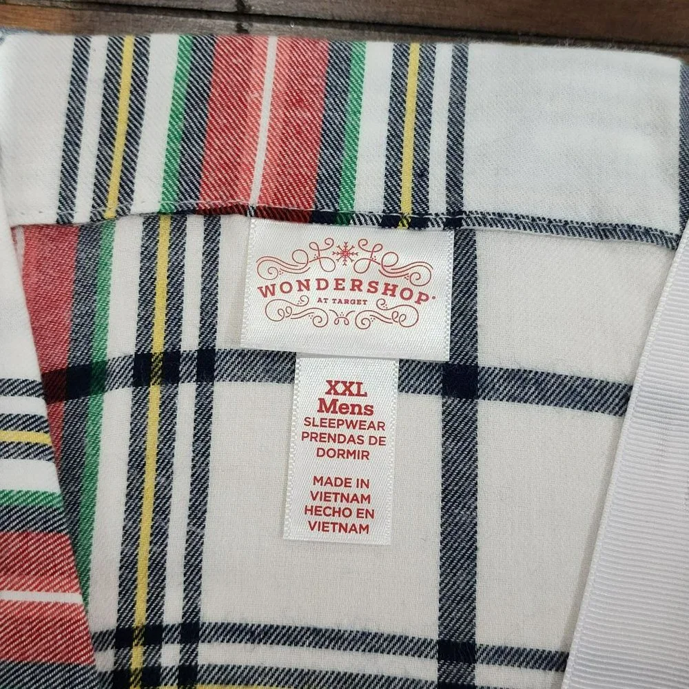Size XXL Mens Winter Plaid‎ Cotton Flannel Pajama Set Long Sleeve